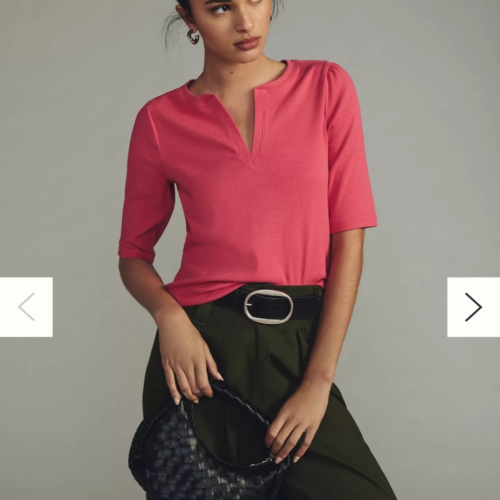 Maeve Split-Neck Top xxs